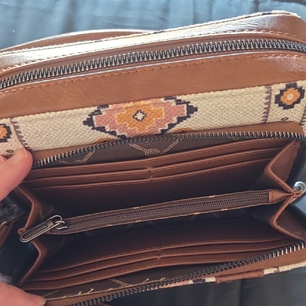 Wrangler Women's Geometric Pattern Crossbody Bag - Picture 4 of 5